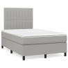 Sommier à lattes de lit et matelas gris clair 120x190 cm tissu 
