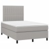 Sommier à lattes de lit et matelas gris clair 120x190 cm tissu 
