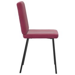 Chaises à manger lot de 4 Rouge bordeaux Velours 