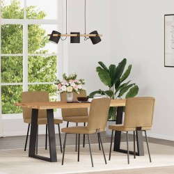 Chaises à manger lot de 4 marron velours 
