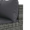 Salon de jardin 6 pcs avec coussins Gris Résine tressée 