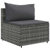 Salon de jardin 6 pcs avec coussins Gris Résine tressée 