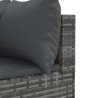 Salon de jardin 6 pcs avec coussins Gris Résine tressée 
