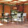 Ensemble à manger de jardin 7 pcs Noir et blanc 