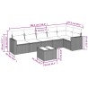 Salon de jardin avec coussins 7 pcs beige résine tressée 