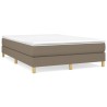 Sommier à lattes de lit avec matelas Taupe 140x190 cm Tissu 