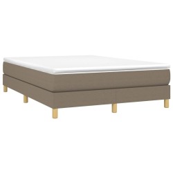 Sommier à lattes de lit avec matelas Taupe 140x190 cm Tissu 