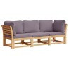 Salon de jardin 3 pcs avec coussins bois massif d'acacia 