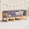 Salon de jardin 3 pcs avec coussins bois massif d'acacia 