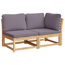 Salon de jardin 3 pcs avec coussins bois massif d'acacia 