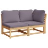 Salon de jardin 3 pcs avec coussins bois massif d'acacia 