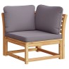 Salon de jardin 3 pcs avec coussins bois massif d'acacia 