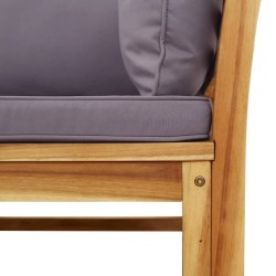 Salon de jardin 3 pcs avec coussins bois massif d'acacia 