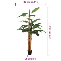 Bananier artificiel 19 feuilles 180 cm vert 