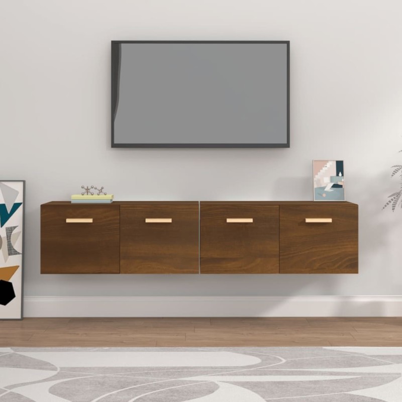 Armoires murales 2pcs Chêne brun 80x35x36,5cm Bois d'ingénierie 