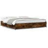 Cadre de lit sans matelas chêne fumé 200x200 cm 