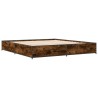 Cadre de lit sans matelas chêne fumé 200x200 cm 