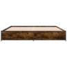 Cadre de lit sans matelas chêne fumé 200x200 cm 