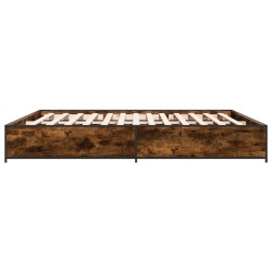 Cadre de lit sans matelas chêne fumé 200x200 cm 