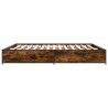 Cadre de lit sans matelas chêne fumé 200x200 cm 