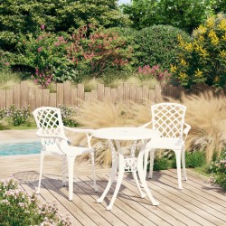 Ensemble de bistro 3 pcs Aluminium coulé Blanc 