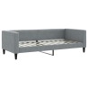 Lit de jour avec gigogne et matelas gris clair 90x200 cm tissu 