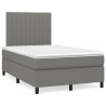 Sommier à lattes de lit avec matelas gris foncé 120x190cm tissu 