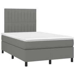 Sommier à lattes de lit avec matelas gris foncé 120x190cm tissu 