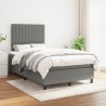 Sommier à lattes de lit avec matelas gris foncé 120x190cm tissu 