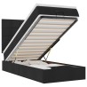 Lit ottoman avec matelas et LED noir 80x200cm tissu 