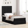 Lit ottoman avec matelas et LED noir 80x200cm tissu 