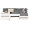 Salon de jardin 5 pcs blanc bois massif de pin 