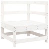 Salon de jardin 5 pcs blanc bois massif de pin 