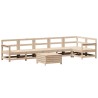 Salon de jardin 7 pcs bois de pin massif 