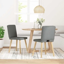 Chaises à manger lot de 2 gris foncé tissu 