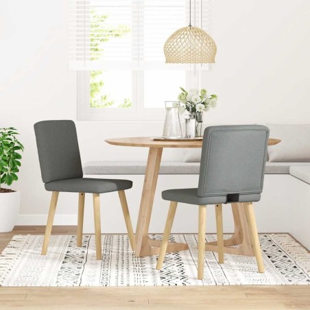 Chaises à manger lot de 2 gris foncé tissu 