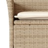 Ensemble à manger de jardin et coussins 5 pcs beige rotin verre 