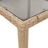 Ensemble à manger de jardin et coussins 5 pcs beige rotin verre 