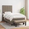 Sommier à lattes de lit avec matelas Taupe 90x190 cm Tissu 