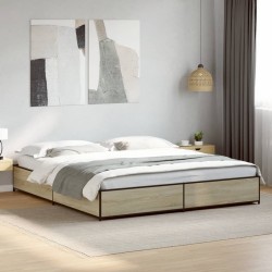 Cadre de lit sans matelas chêne sonoma 200x200 cm 