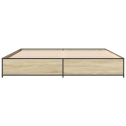 Cadre de lit sans matelas chêne sonoma 200x200 cm 