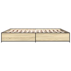 Cadre de lit sans matelas chêne sonoma 200x200 cm 