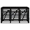 Abri pour poubelle triple sur roulettes noir bois massif de pin 