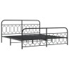 Cadre de lit métal sans matelas avec pied de lit noir 200x200cm 