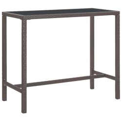 Meubles de bar de jardin 5pcs et coussins Résine tressée Marron 