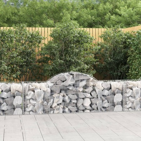 Paniers à gabions arqués 7 pcs 200x50x60/80 cm Fer galvanisé 