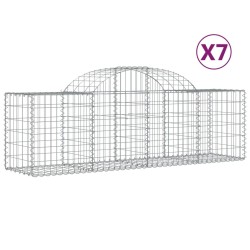 Paniers à gabions arqués 7 pcs 200x50x60/80 cm Fer galvanisé 