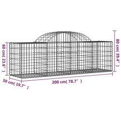 Paniers à gabions arqués 7 pcs 200x50x60/80 cm Fer galvanisé 