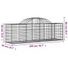 Paniers à gabions arqués 7 pcs 200x50x60/80 cm Fer galvanisé 