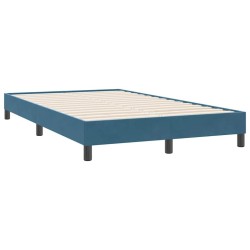 Sommier à lattes de lit et matelas bleu foncé 120x220cm velours 
